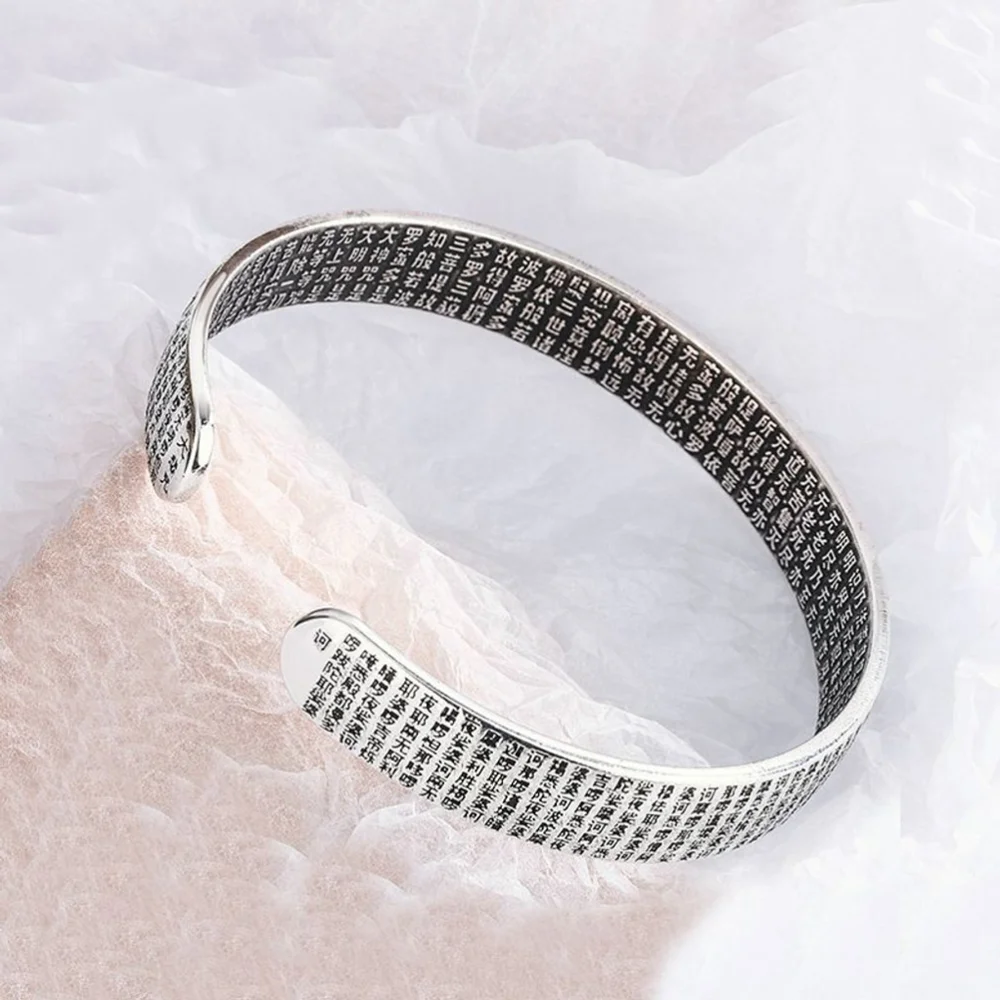NEW Buddhist 999 Silver‎ Lotus Cuff Bracelet One Size, Adjustable